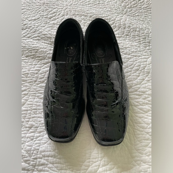 Women’s Josef Siebel Black Patent Leather Allligator Loafers Flat Shoes Size 39 - Picture 5 of 5